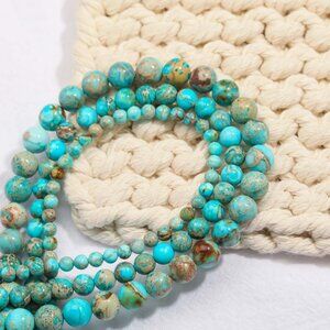 8mm Lake Blue Imperial Jasper Round Beads DIY Jewelry Making